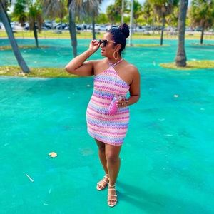 H&M Multicolor Knit Halter Neck Dress